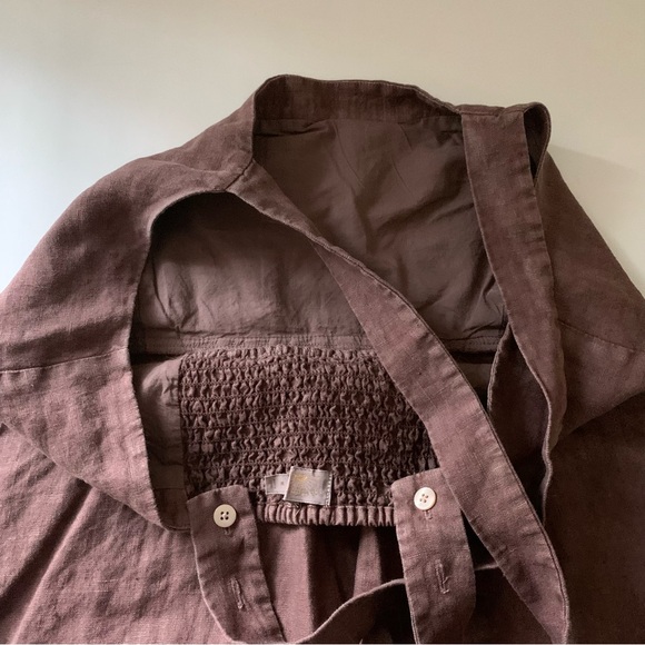 Faherty Cocoa Brown August Linen Mini Dress, Medium - Picture 13 of 15